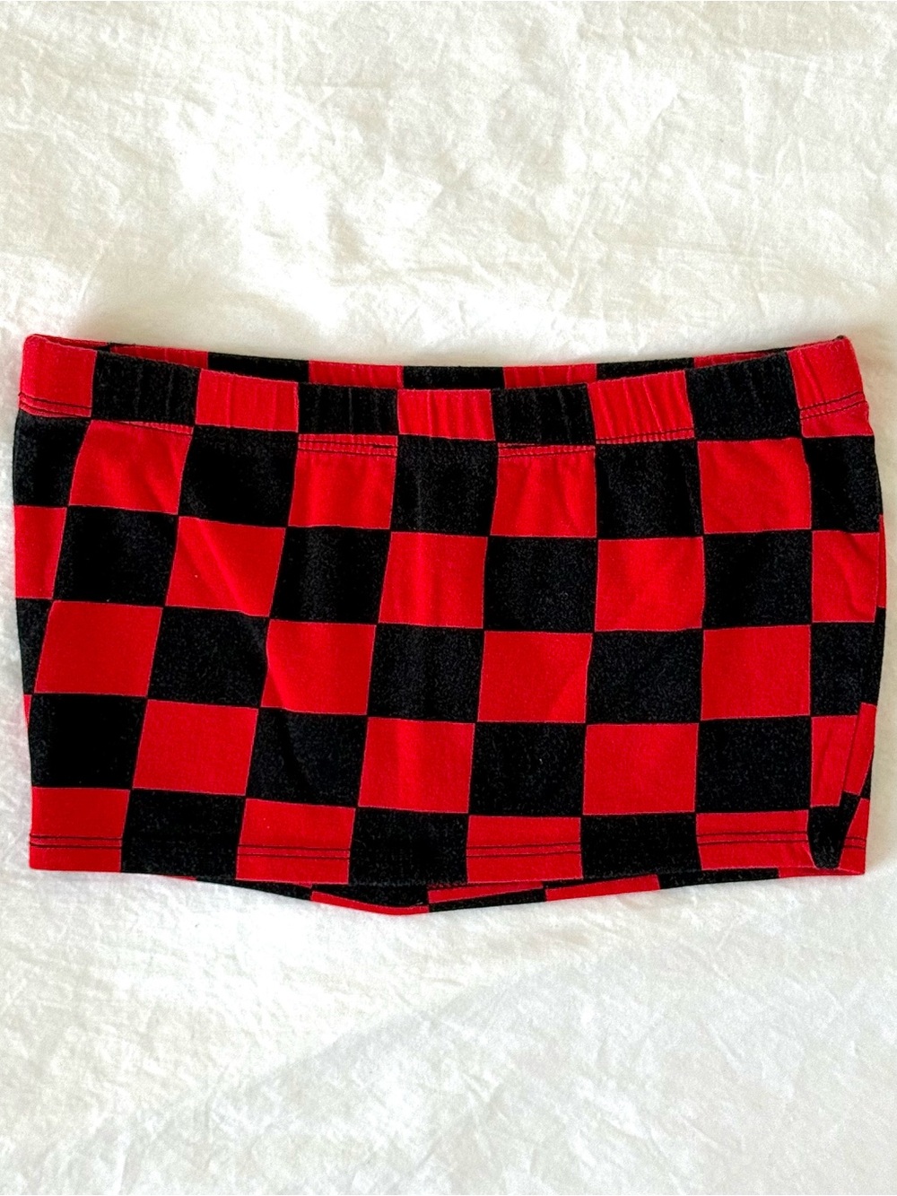forever 21 red and black checkered tube top - Picture 2 of 3